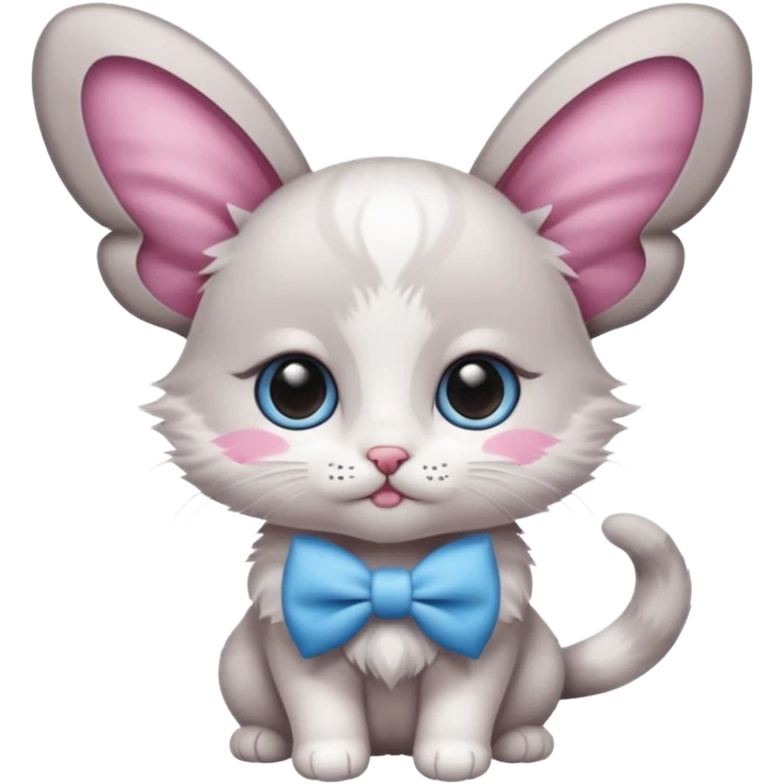 Bébé chat avec un noeud papillon rose emoji