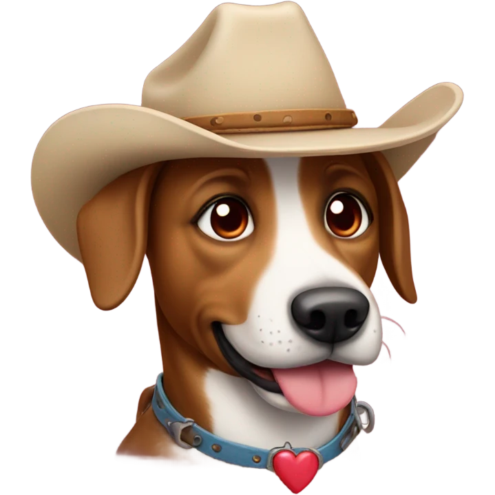 Cowboy dog with heart eyes  emoji