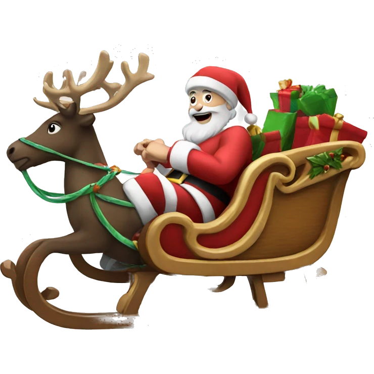 Santa on sleigh emoji
