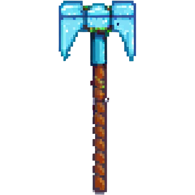 minecraft pickaxe pixel art style emoji
