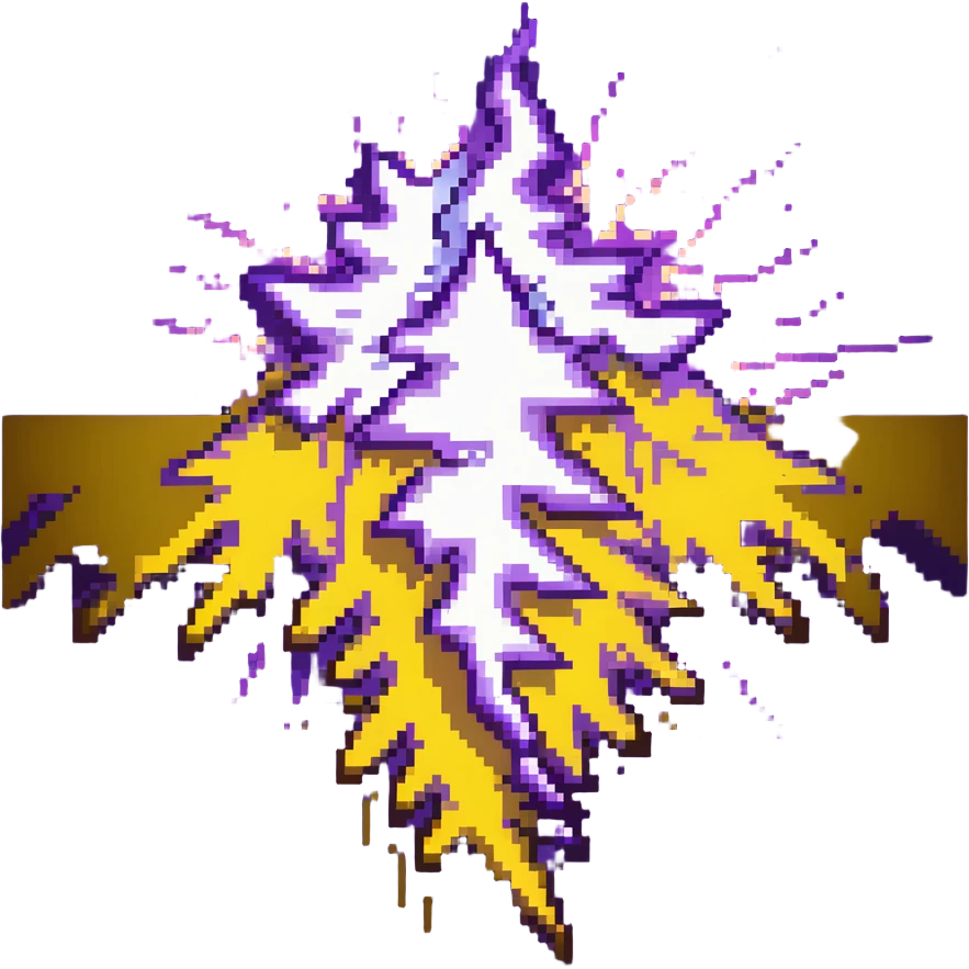 purple lightning with jagged edges, glowing effect emoji