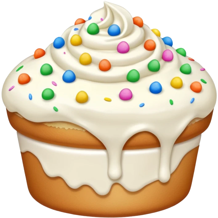 butt covered in vanilla frosting with colored sprinkles emoji