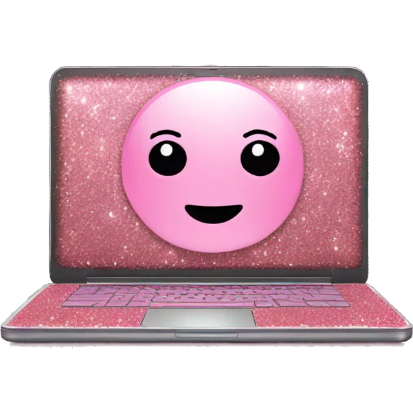 Pink glitter laptop emoji