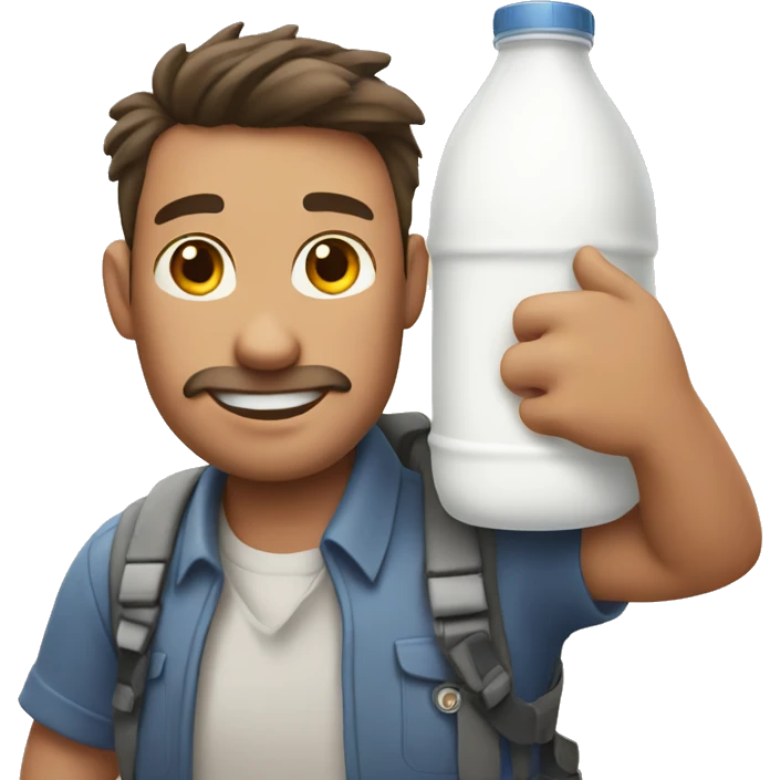 Dad bringing the milk home emoji