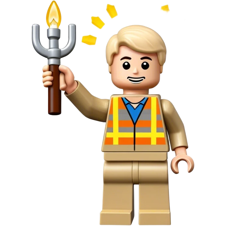 Lego guy celebrating victory emoji