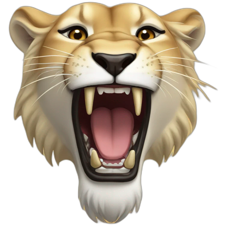 Lioness roaring emoji