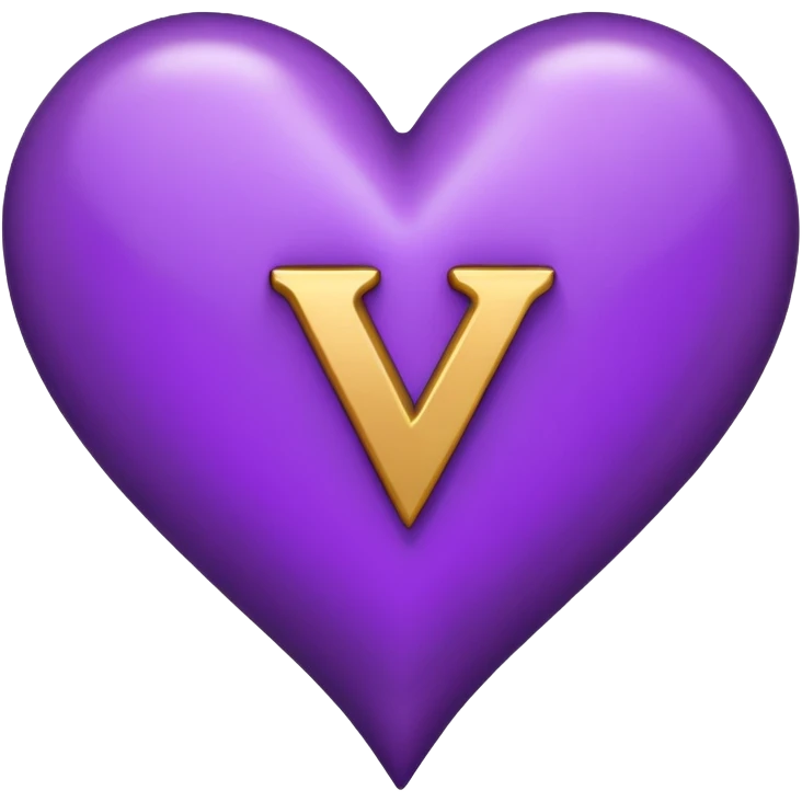 The Letter “Y” inside a Purple Heart emoji