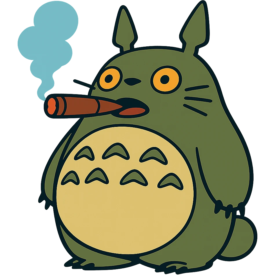 Totoro smoking a cigar emoji
