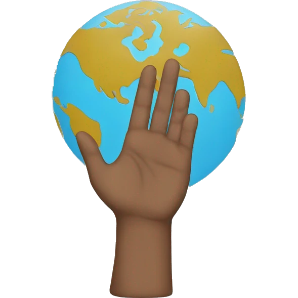 hand on top of the world emoji