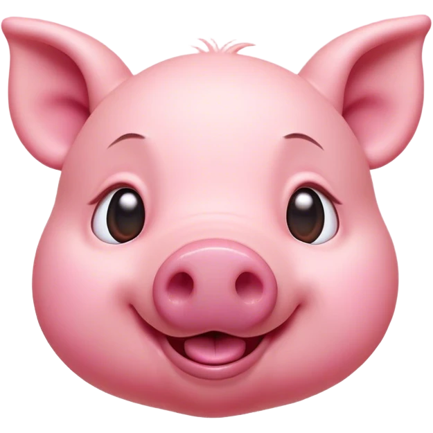 Cinematic Comical Piglet Portrait Emoji, Head tilted dramatically with an exaggeratedly amused expression, featuring a strikingly soft rosy-pink hide with a tiny, playful snout, wide, expressive beady eyes filled with playful disbelief, Simplified yet hilariously expressive features, highly detailed, glowing with a slightly sassy glow, high shine, dramatic yet playful, stylized with an air of cheeky mischief, bright and endearing, soft glowing outline, capturing the essence of a spirited and over-the-top piglet, so meme-worthy it feels like it could squeal its way into internet fame instantly! emoji