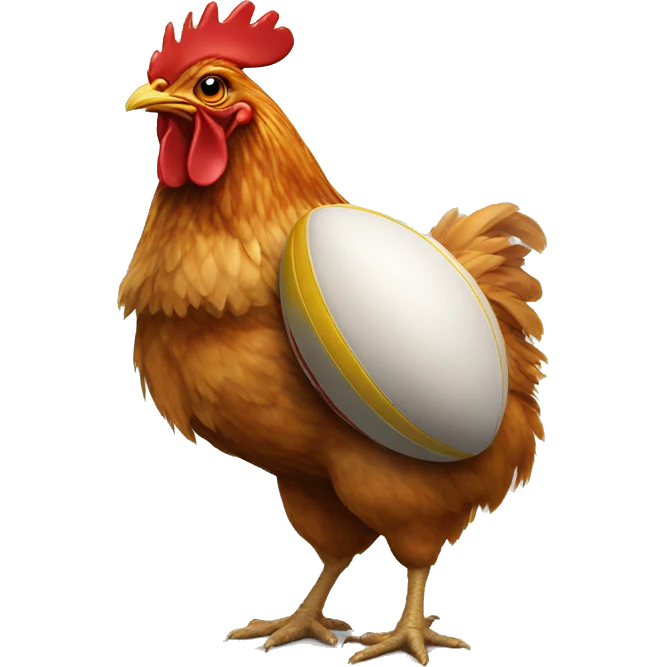 Chicken with a rugby ball emoji