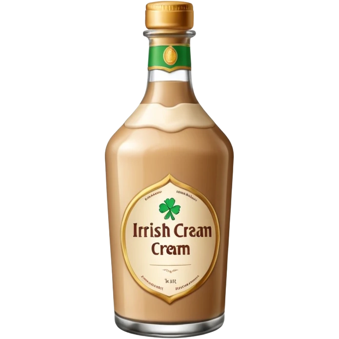 Irish cream bottle with a label, simple, clear emoji