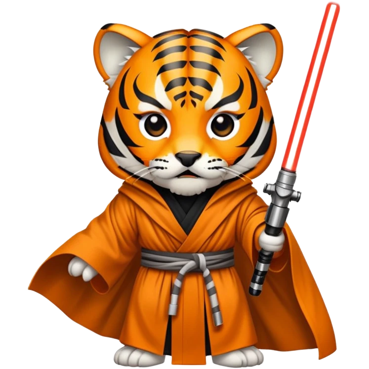 Star Wars tiger face with lightsaber and Jedi robe for Twitch emote emoji