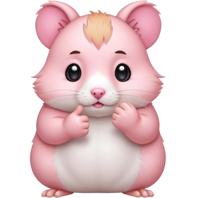 cute simple cartoon pink hamster paw giving a thumbs down, chibi emoji style, isolated emoji