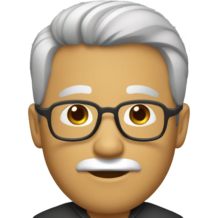 Profesor de filosofía sin barba y con cabello negro emoji
