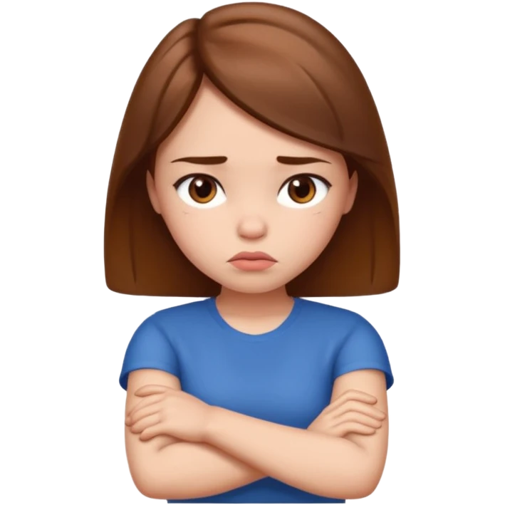 Pouting girl arms crossed emoji
