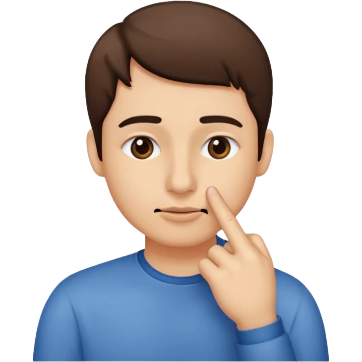 emoji that shows someone rubbing their index finger on their nose. emoji