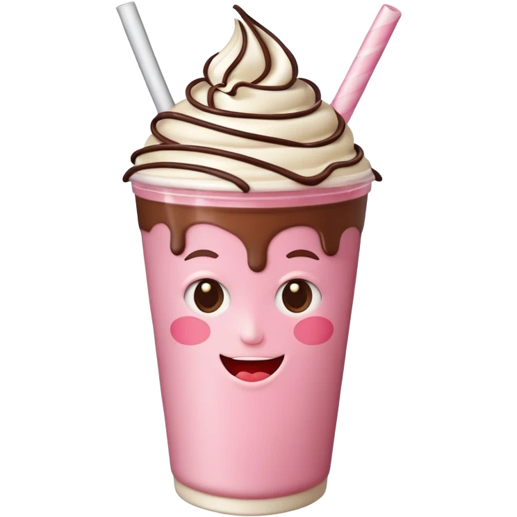 milkshake with a face different flavors emoji
