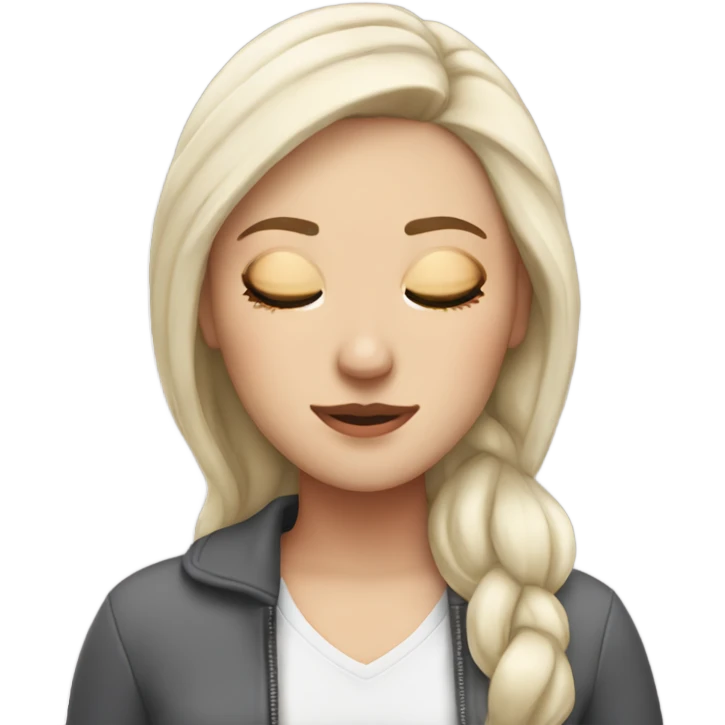 White girl chilling eyes closed emoji