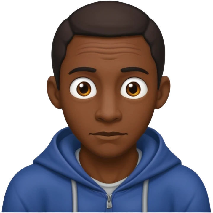 Lanky black guy with hunchback emoji