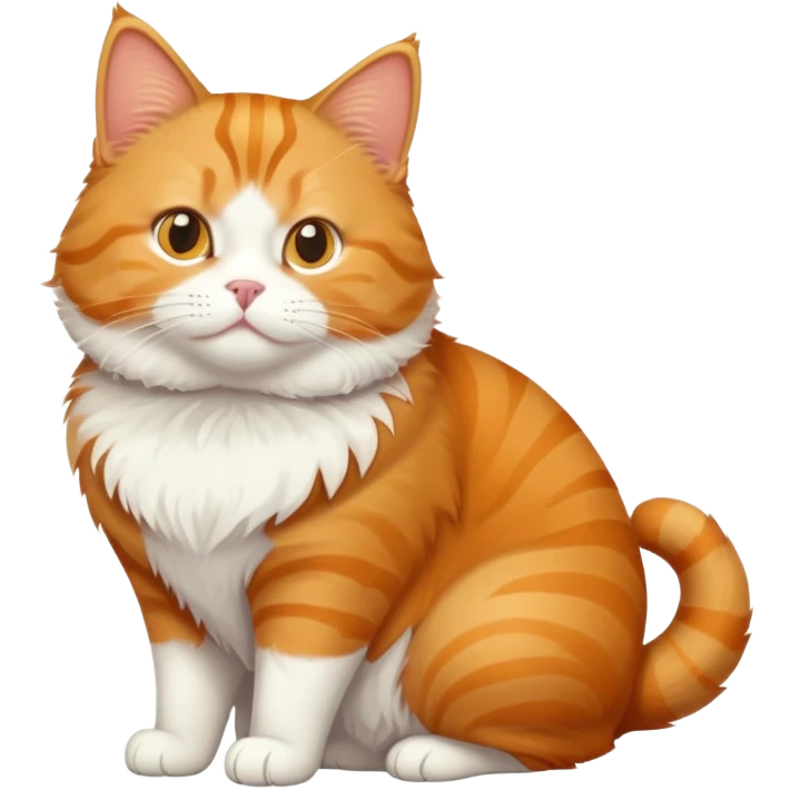 chubby orange tabby cat, full body view emoji