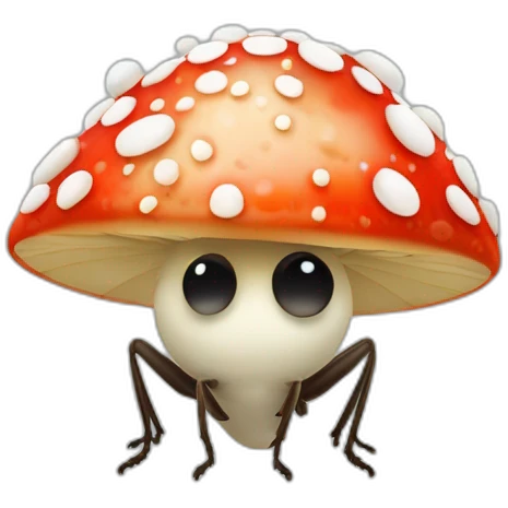 Fly agaric in which all white dots are replaced with eyes emoji
