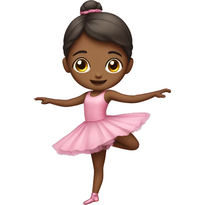 A cute girl with a pink dress dancing ballet  emoji