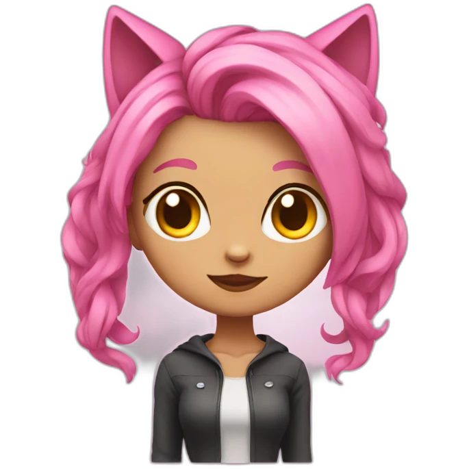 Catgirl with pink hair emoji