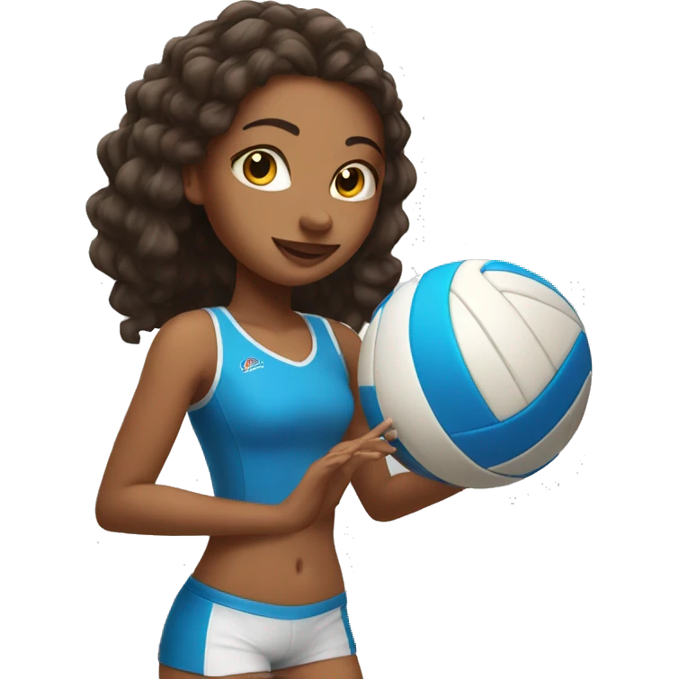 Extremely pretty girl playing volleyball emoji