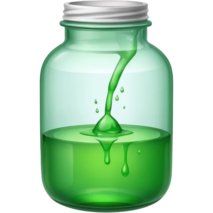 leaking from a chemical jar on the side and leaking some chemical    emoji
