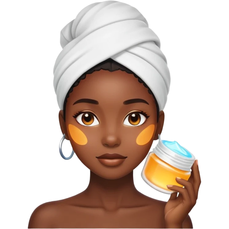 black girl with skincare on emoji