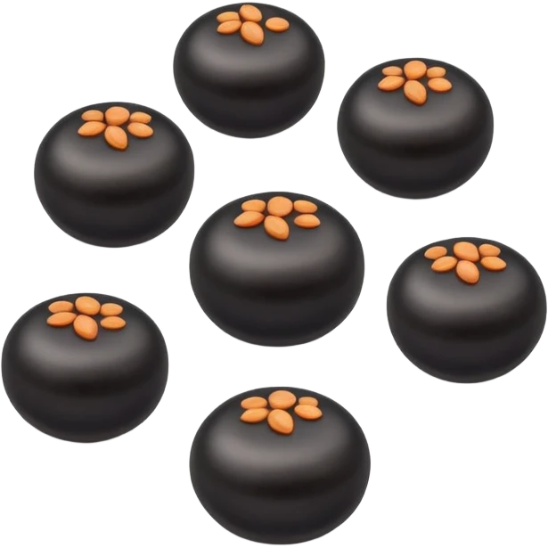 6 black lentils, simple and clear emoji