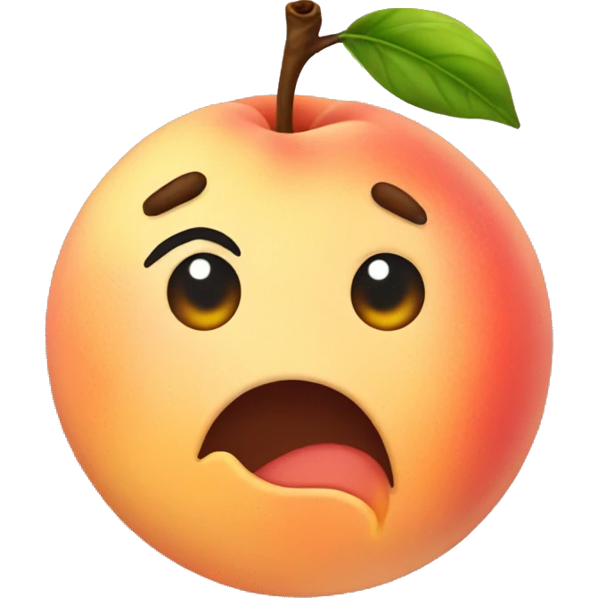 sweating peach emoji