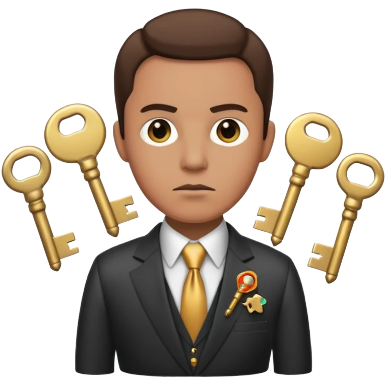 Official with Clusters of Keys Around Their Necks emoji