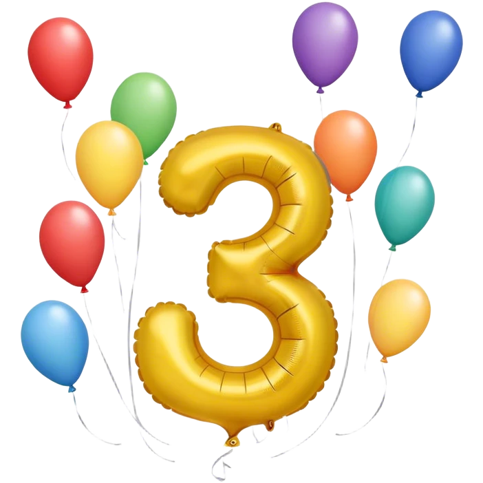 Make  number fifteen balloons for a birthday emoji
