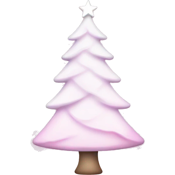 white christmas tree with pink and pink soft lights emoji