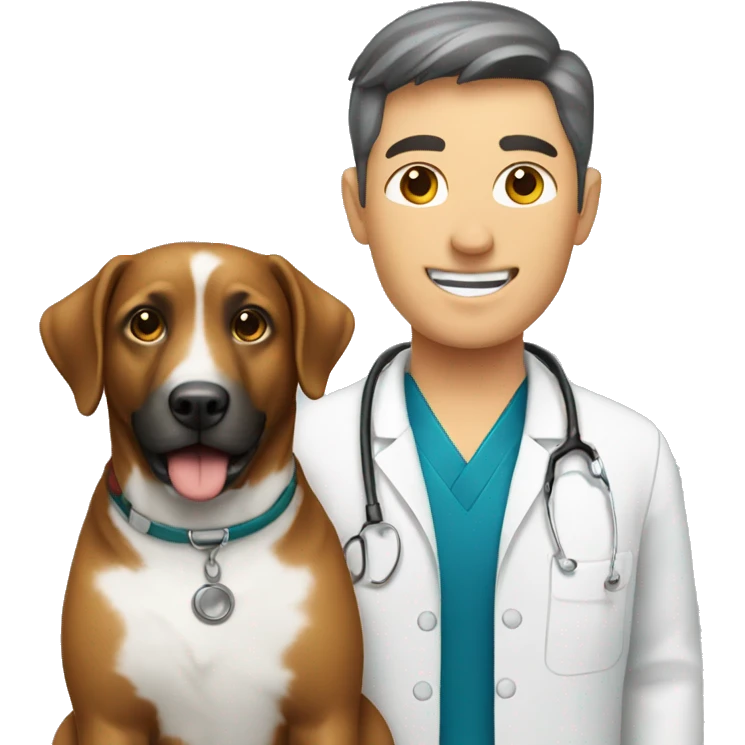 Veterinarian with dog emoji