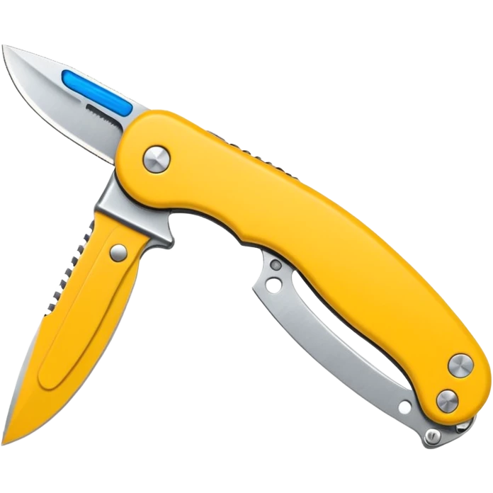Foldable Pocket Knife yellow emoji