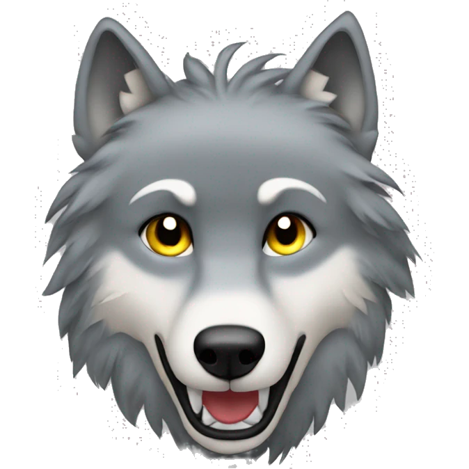 A wolf with emo hair emoji