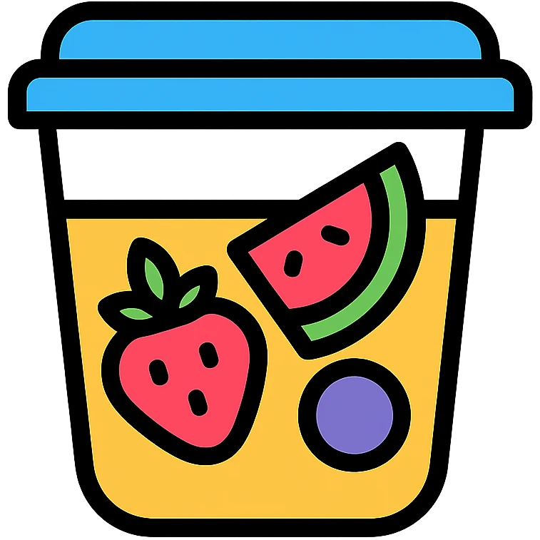 plastic fruit pot colored icon with black outlines emoji