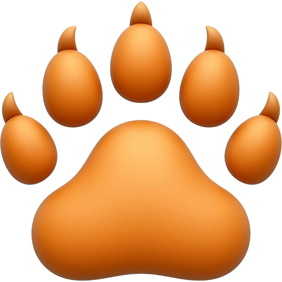 Orange wolf paw emoji