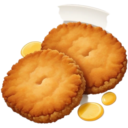 golden-brown breaded and fried cutlet, crispy on the outside and juicy on the inside emoji