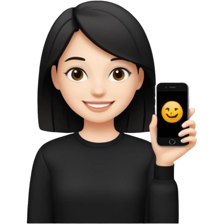 Fancy girl black casual emoji