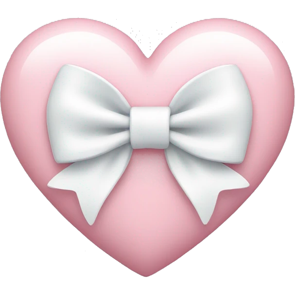Pastel pink heart with white bow emoji