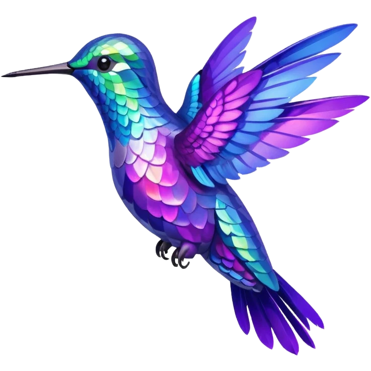 hummingbird with blue and purple with sparks emoji
