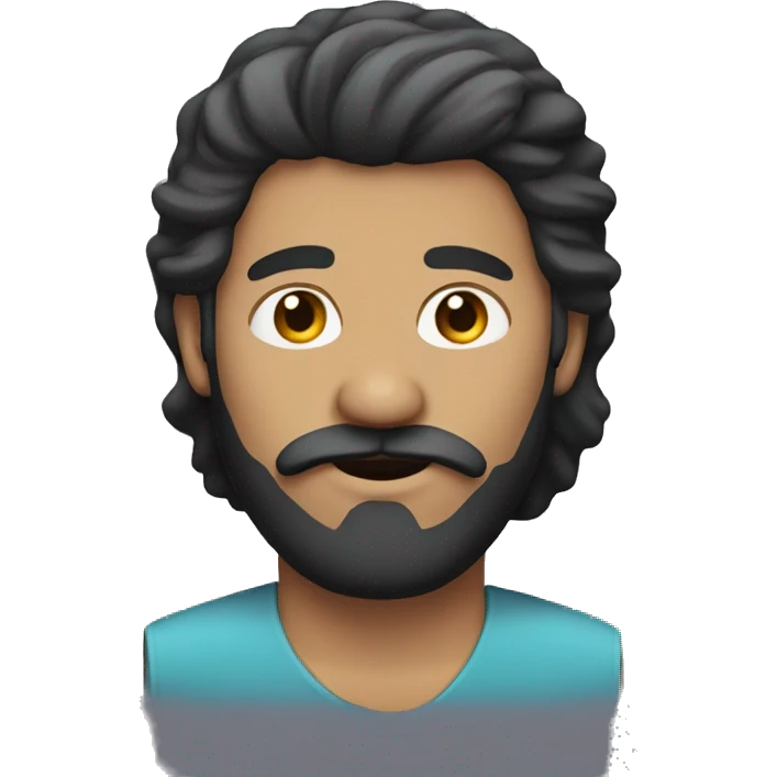 guy with mullet and beard and mustache  emoji