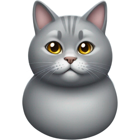 Fat grey cat emoji