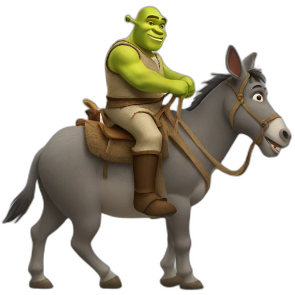 Shrek riding donkey emoji