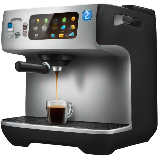 a black coffee machine with a cup  emoji