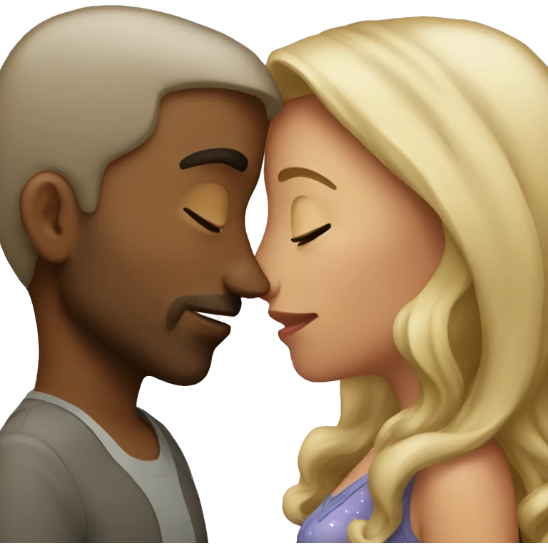 couple kissing goodnight emoji